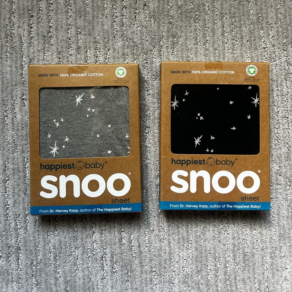 100% Organic Cotton Baby Bassinet Sheets for SNOO / One-Size / Graphite - Black